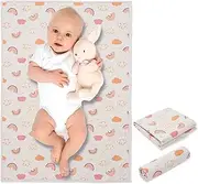 Baby Changing Mat Vegan Leather - Wipeable Diaper Changing Pad for Travel, Foldable Portable Changing Pad for Diaper Bag, Newborns Toddlers Shower Gifts (20"*28")