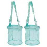 2pcs Mesh Beach Bag, Sea Shells Mesh Tote Sand Boxes Nets Bags, Green