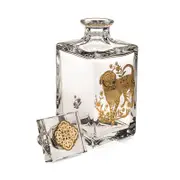 Vista Alegre Golden Whisky Decanter with Gold Dog