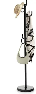 Tangkula Coat Rack Freestanding, Heavy Duty Metal Tree with 8 Hooks,...