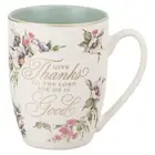 Ceramic Novelty Scripture Coffee & Tea Mug for Women: Give Thanks Inspirational