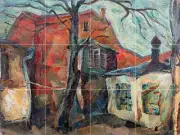 Art Abram Manevich Autumn Day Mural Ceramic Backsplash Tile #2331