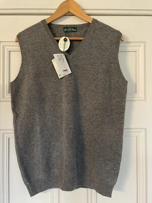 Grey Jumper Slipover Alan Paine Sleeveless Lambswool 16 Yrs BNWT