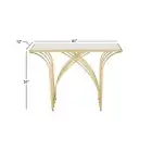 Litton Lane Console Table 12" L, Rectangle Metal Geometric W/ Mirrored Glass Top