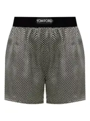 [Tom Ford] Tom Ford-Shorts Stile Pigiama In Seta A Pois-Donna S