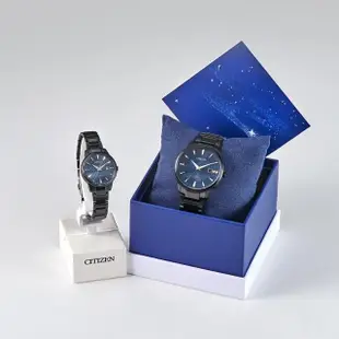 【CITIZEN 星辰】PAIR對錶 Hebe配戴款 天川銀河 光動能時尚情侶錶(BM7595-89L+EW2595-81L)