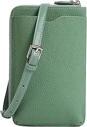 [GIGBIRD] Women's Small Crossbody Purses Genuine Leather Long Wallet Multi-Pocket Lightweight Ladies Zipper Card Holder