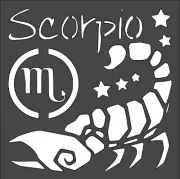 1- 5.5x5.5 inch Stencil, (TA-91) Zodiac Scorpio (6mil)