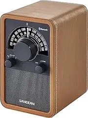Sangean WR-15 Retro Radio with FM and AM - Vintage Design - Bluetooth Streaming - Unique Wooden Housing - Brown