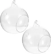 GANAZONO 2pcs Wall Hanging Glass Decor Air Plant Planter Decor Micro Landscape Vase