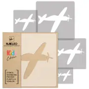 5x reusable PLASTIC Stencils / 13.4" to 3.5"/ Nursery KIDS Template / PLANES #1