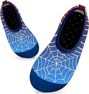 [Mabove] Bathing Shoes Children's Swimming Shoes Water Shoes Quick Drying Beach Shoes Aqua Shoes for Boys Girls Baby Beach Pool, Spider Web Red Blue, 22/23 EU
