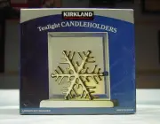 Snow Flake Tealight Candle holder by Kirkland NEW in Box