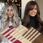 Tape in Human Hair Extensions Invisible Skin Weft Real Hair Black/Brown/Blonde