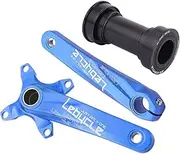 Bicycle Crankset, 170mm Mountain Bike Hollow Integrated Crankset 104BCD Aluminum Alloy CNC Bike Crank Arm with Steel Bottom Bracket