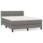 Box Spring Bed Queen Size Dark Grey Mattress Fabric 152x203 cm Comfort 3194