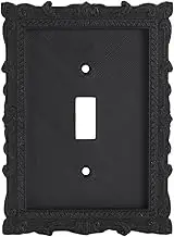Folpus Wall Plate Light Switch Cover, Switchplate,Classic, Black, Antique Style, Switch Panel Decorative for Home Use Wall, Style A