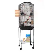 Dome Top High Bird Cage on Stand with Play Toys