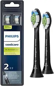 Genuine Philips Sonicare Diamondclean Replacement Toothbrush Heads, HX6062/95, Brushsync Technology, Black 2 pk