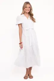 [PUP49] Louella Maxi Dress - White XS White