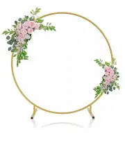 7.2ft Round Backdrop Stand, Balloon Arch Stand Metal Wedding Arch Backdrop