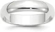 [Diamond2Deal] Men's 10k White Gold 5mm LTW Half Round Band Size 10