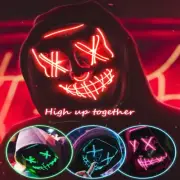 Halloween Light Up LED Mask Clubbing Costume Rave Cosplay Party Purge 3 Modes