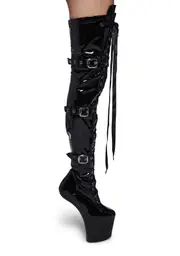 [Pleaser] Craze-3028 Heelless Boots - Black