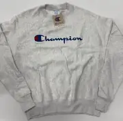 Champion Reverse Weave Sweatshirt Mens Medium Crew Spellout Cotton NWT Pullover