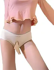 [FASXIR] Back Crotch Opening Briefs Japanese Style Pouch Panties Bikini Sexy Cotton T Back Thongs Underwear for Women Men