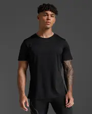 Light Speed Tech Tee, 2XU, XXL, Black/Black Reflective, Male