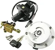 MZBZUTEDEE Motorcycle Ignition Key Switch Fuel Gas Cap Seat Lock Kit Fit for Honda CB1000F 1993-1997 CB-1 CB400F 35010-KAF-762 35010-MZ1-600