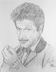 RICHARD BOONE PENCIL DRAWING 11X14 RICHARD BOONE ORIGINAL PIECE PORTRAIT SKETCH