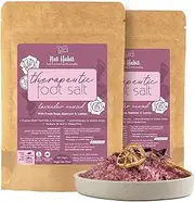 Green Velly Nat Habit Fresh Lavender Unwind Foot Salt | Epsom Salt, Himalayan Pink Salt & Essential Oils | Provides Pain Relief, Reduces Inflammation | Detox | Pedicure Foot Soak & Aromatherapy | Pack of 2