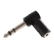3.5mm Female Jack to 6.35mm Male Stereo Audio Right Angle Adapter Plated