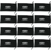 12 Black Micro Fiber Sunglasses Sunglass Carrying Pouch Case Bag Storage Sleeve