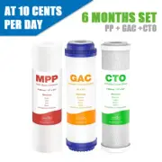3pcs 10" x 2.5" Coconut Shell Activated Carbon CTO GAC PP Sediment Water Filter