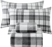Twin Micro Fleece Sheets Set, 3-Piece Twin Size Bed Sheet Set, Plush Velvet Flee