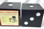 Vintage Macy's 6 In 1 Game Cube Game Set Chess Checkers Poker NIB
