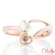 【DOLLY】0.10克拉 18K金香檳彩鑽玫瑰金鑽石戒指