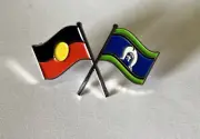 Quality Metal Hat/Lapel Pin - Aboriginal- Torres Strait Islands Twin Flags X 5