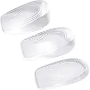 BEBEMOKO Heel Lift Inserts 3 Pairs Invisible Heel Pads 1cm/2cm/3cm Height Increase Gel Insoles for Women Comfortable and Durable