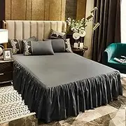 Ruffle Bedspread Sheet, Ruffle Skirt Bedspread, Bed Skirt King Size Wrap Around, Ruffled Skirt Bedspread Set, Fitted Bed Sheet with Skirt, with 2 Pillowcase, 3 Pieces(A,120x200cm/47.2x78.7in)