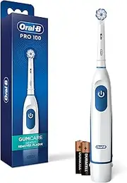 Oral B Pro 100 Gum Care, Battery Powered Toothbrush, White (NEW Model)