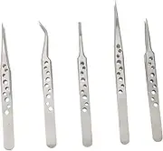 Precision Tweezers Set 5pcs for Electronics Jewelry Making and Soldering