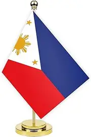 Philippines Desk Flag, 30 cm Large Small Filipino Banner Outdoor, Tiny Print Decor for Office, Home, Table, Desk, Philippines