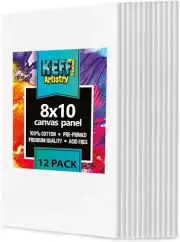 Canvases for Painting - 8x10 12 Pack Art Paint Canvas Panels Set Boards