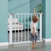 Metal Pet Gate for Stairs and Doorways, Child Safety gate for Baby, Extra Wide with Extension Pet Gate, Baby and Pet Gate fits Upto 97cm, Baby gate no Drill, Dog Retractable gate