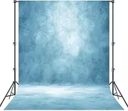 Haboke Abstract Professional Photography Backdrop for Portrait Photo Props Booth Background Photoshoot Studio with Ployester Fabric Roller Pocket on Top(8x12ft, Light Blue)