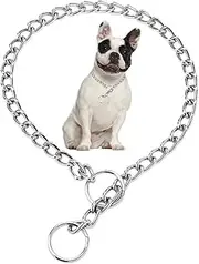 Silver Chain Collar for Dogs,Metal Slip Link Martingale Dog Collar Training Heavy Duty Male Boys Dog Chain Female Girls Puppy Collars for XXS XS Small Medium Large Big Breed,XS